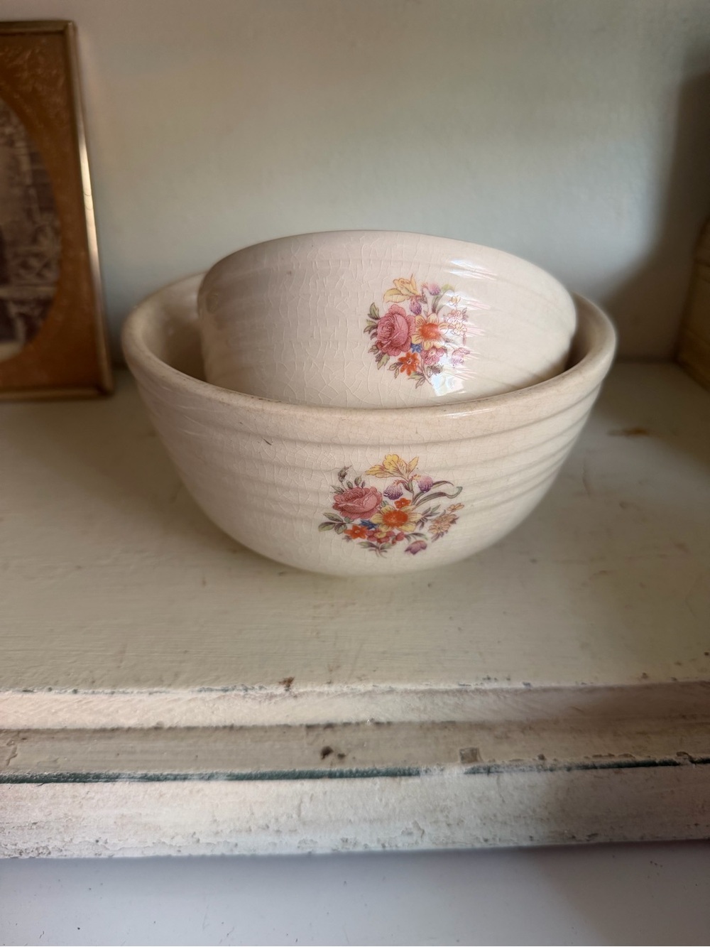 Vintage Homer Laughlin Floral OvenServe Mixing Bowls Set of 2 – Cottage Kitchen